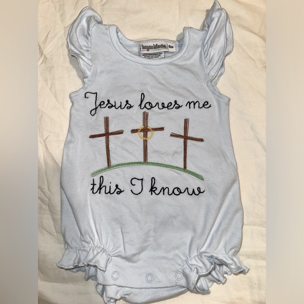 Jesus loves me this I know baby girl bubble